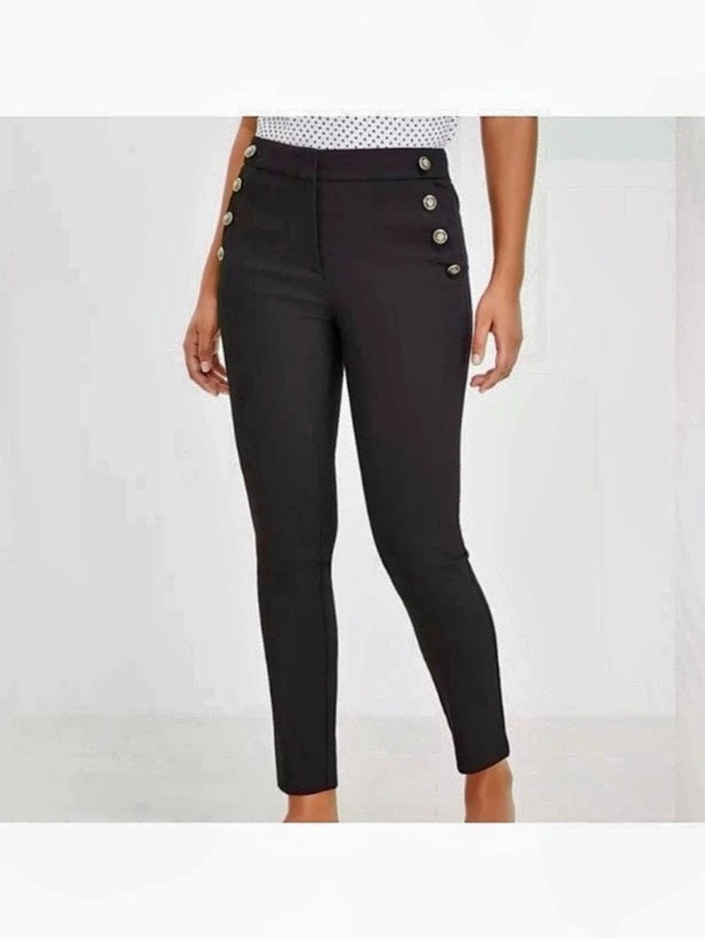 LOFT Sutton Ankle Pants Black Skinny Pants